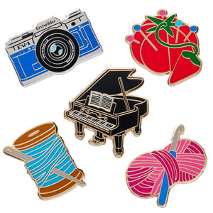 Arts and Crafts Part 2 Enamel Pin Pack - 5 Piece  -  Erstwilder  -  Quirky Resin and Enamel Accessories