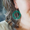 Wreath Drop Earrings – Teal  -  Erstwilder Essentials  -  Quirky Resin and Enamel Accessories