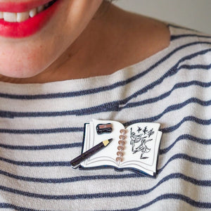 The Daily Sketch Brooch  -  Erstwilder  -  Quirky Resin and Enamel Accessories