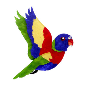 Lulu the Lorikeet Brooch  -  Erstwilder  -  Quirky Resin and Enamel Accessories