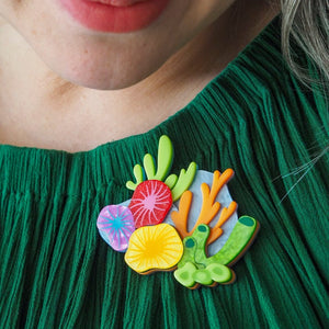 Kaleidoscopic Coral Brooch  -  Erstwilder  -  Quirky Resin and Enamel Accessories