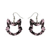Cat Head Chunky Glitter Resin Drop Earrings - Pink  -  Erstwilder Essentials  -  Quirky Resin and Enamel Accessories