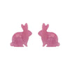 Bunny Ripple Resin Stud Earrings - Mauve  -  Erstwilder Essentials  -  Quirky Resin and Enamel Accessories
