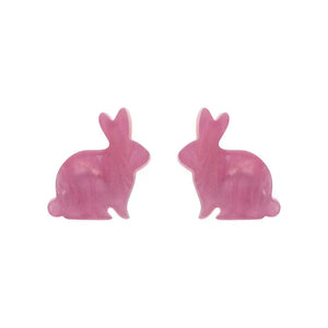 Bunny Ripple Resin Stud Earrings - Mauve  -  Erstwilder Essentials  -  Quirky Resin and Enamel Accessories