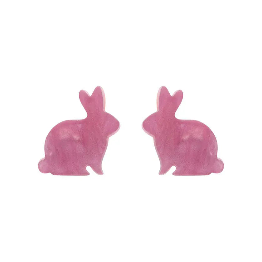 Bunny Ripple Resin Stud Earrings - Mauve  -  Erstwilder Essentials  -  Quirky Resin and Enamel Accessories