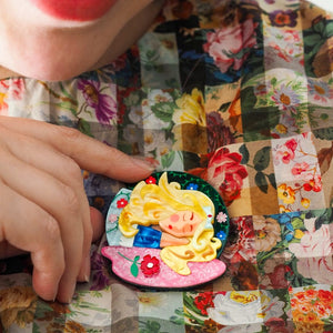 Beauty Sleep Brooch  -  Erstwilder  -  Quirky Resin and Enamel Accessories