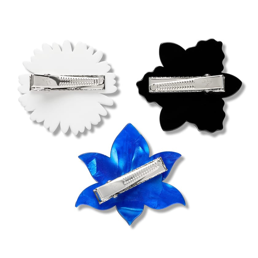 Assorted Flowers Hair Clips – 3 Piece  -  Erstwilder  -  Quirky Resin and Enamel Accessories