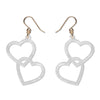Heart Rings Drop Earrings – White