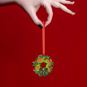 Forest Wreath Enamel Ornament  -  Erstwilder  -  Quirky Resin and Enamel Accessories