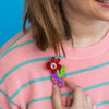 Sally Singing Solo Brooch  -  Erstwilder  -  Quirky Resin and Enamel Accessories