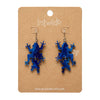 Double Frog Drop Earrings - Blue