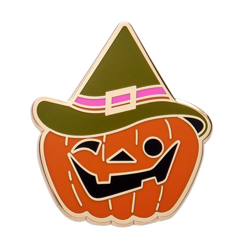 Witch O'Lantern Enamel Pin  -  Erstwilder  -  Quirky Resin and Enamel Accessories