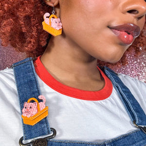 Cozy Custard Cat Mini Brooch  -  Erstwilder  -  Quirky Resin and Enamel Accessories