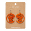 Moon & Bats Drop Earrings - Orange