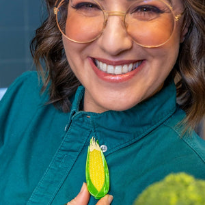 Corn to be Wild Brooch  -  Erstwilder  -  Quirky Resin and Enamel Accessories