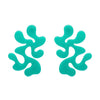 Statement Coral Stud Earrings - Aqua  -  Erstwilder Essentials  -  Quirky Resin and Enamel Accessories