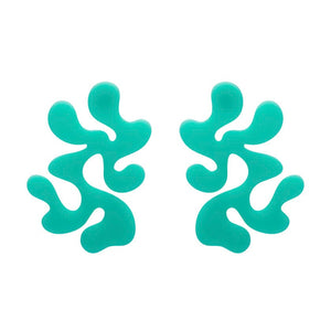 Statement Coral Stud Earrings - Aqua  -  Erstwilder Essentials  -  Quirky Resin and Enamel Accessories