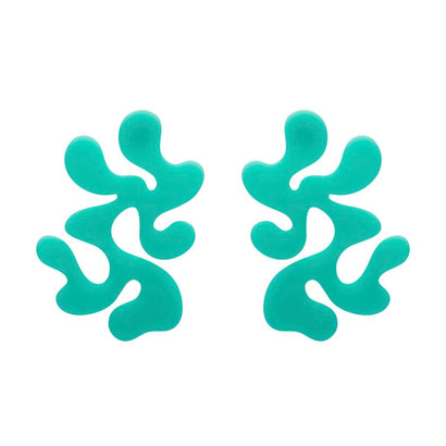 Statement Coral Stud Earrings - Aqua  -  Erstwilder Essentials  -  Quirky Resin and Enamel Accessories