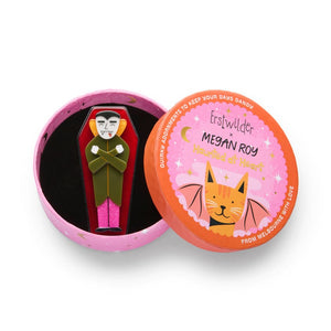 Cozy Coffin Brooch  -  Erstwilder  -  Quirky Resin and Enamel Accessories