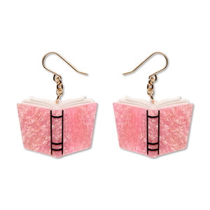 Story Book Drop Earrings - Pale Pink  -  Erstwilder Essentials  -  Quirky Resin and Enamel Accessories