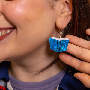 Story Book Drop Earrings - Navy Pearl  -  Erstwilder Essentials  -  Quirky Resin and Enamel Accessories