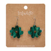 Flower Drop Earrings –Green