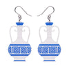 Amphora Drop Earrings - White  -  Erstwilder Essentials  -  Quirky Resin and Enamel Accessories