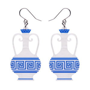 Amphora Drop Earrings - White  -  Erstwilder Essentials  -  Quirky Resin and Enamel Accessories