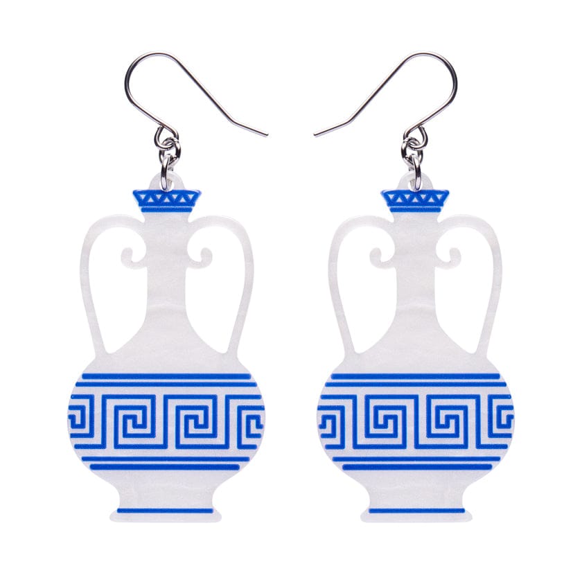 Amphora Drop Earrings - White  -  Erstwilder Essentials  -  Quirky Resin and Enamel Accessories