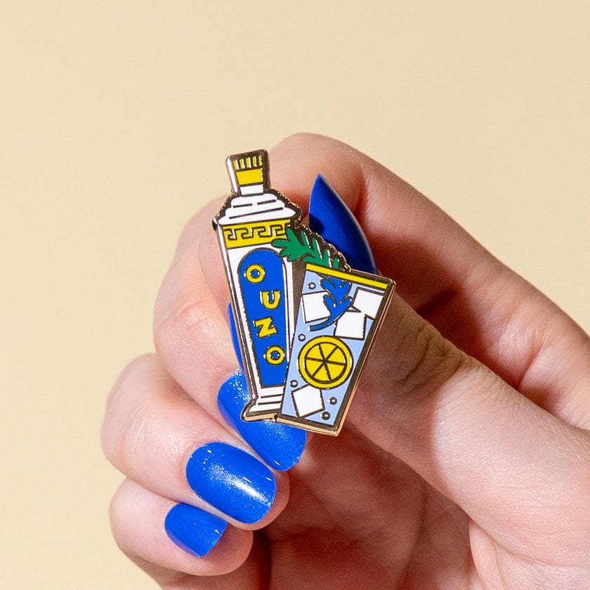 Opa! Ouzo Enamel Pin  -  Erstwilder  -  Quirky Resin and Enamel Accessories