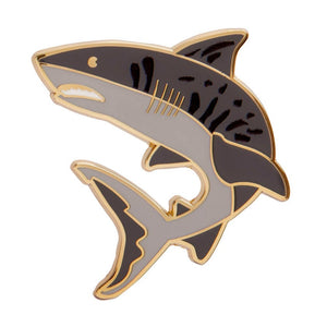 Tiger Shark Enamel Pin  -  Erstwilder  -  Quirky Resin and Enamel Accessories