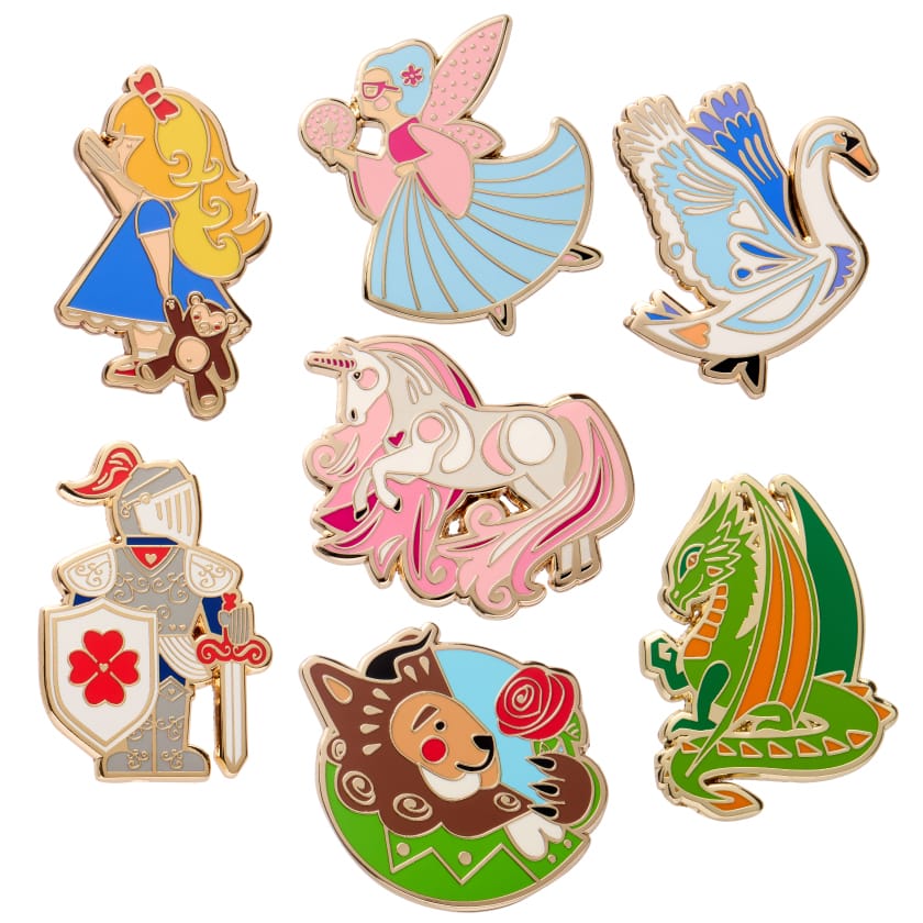 Erstwilder x Pete Cromer Fairytales 2 Enamel Pin Pack - 7 Piece  -  Erstwilder  -  Quirky Resin and Enamel Accessories