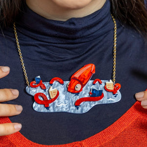 Cal the Giant Squid Necklace  -  Erstwilder  -  Quirky Resin and Enamel Accessories