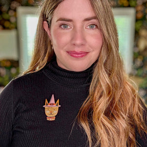 Bewitched Kitty Brooch  -  Erstwilder  -  Quirky Resin and Enamel Accessories