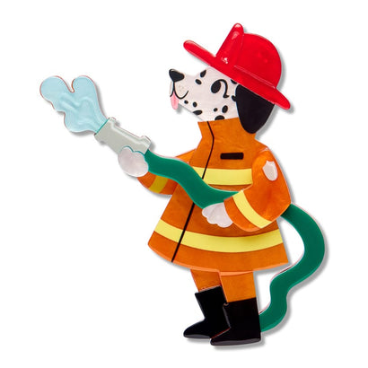 Fire Chief Spot Brooch  -  Erstwilder  -  Quirky Resin and Enamel Accessories