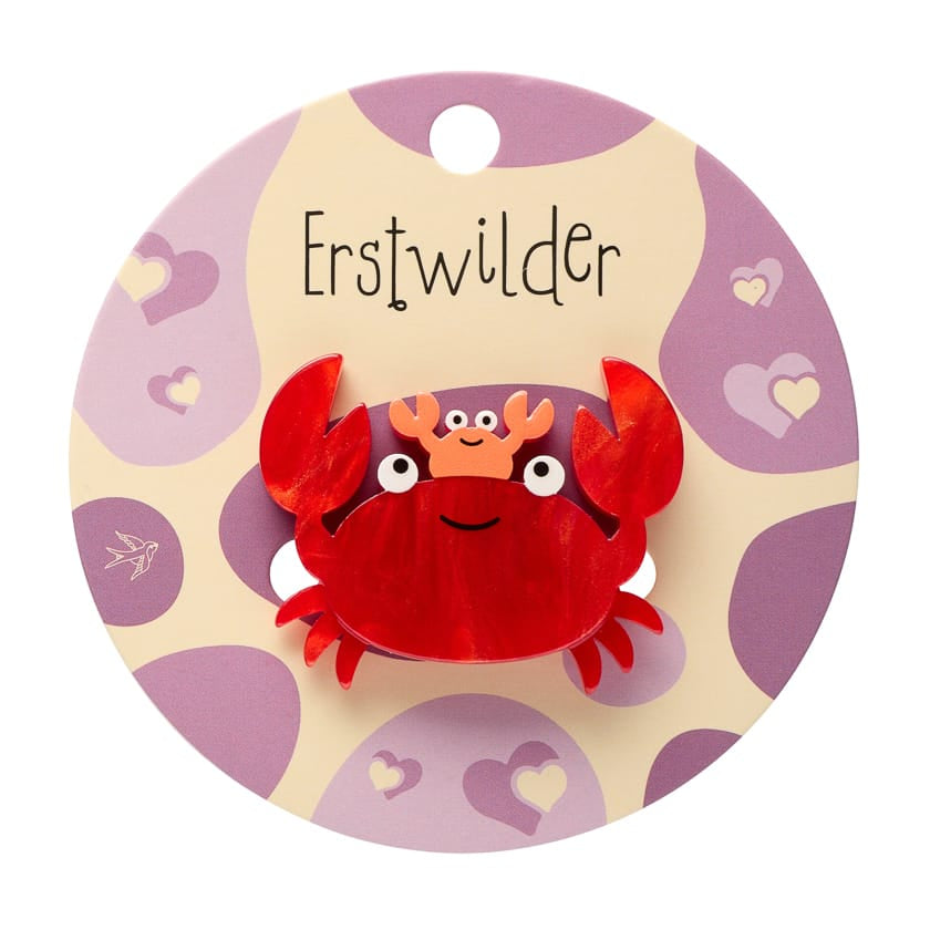 Crabs Simplified Mini Brooch  -  Erstwilder Simplified  -  Quirky Resin and Enamel Accessories