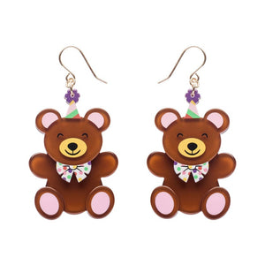 Grand Prize Teddy Drop Earrings (IMPERFECT)  -  Erstwilder  -  Quirky Resin and Enamel Accessories
