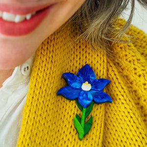 Spotted Sun-Orchid Brooch  -  Erstwilder  -  Quirky Resin and Enamel Accessories