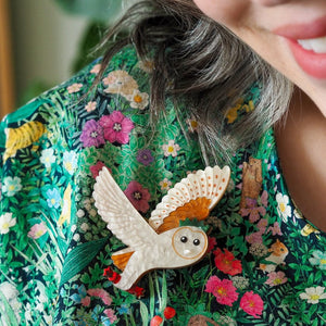 Otto the Owl Brooch  -  Erstwilder  -  Quirky Resin and Enamel Accessories
