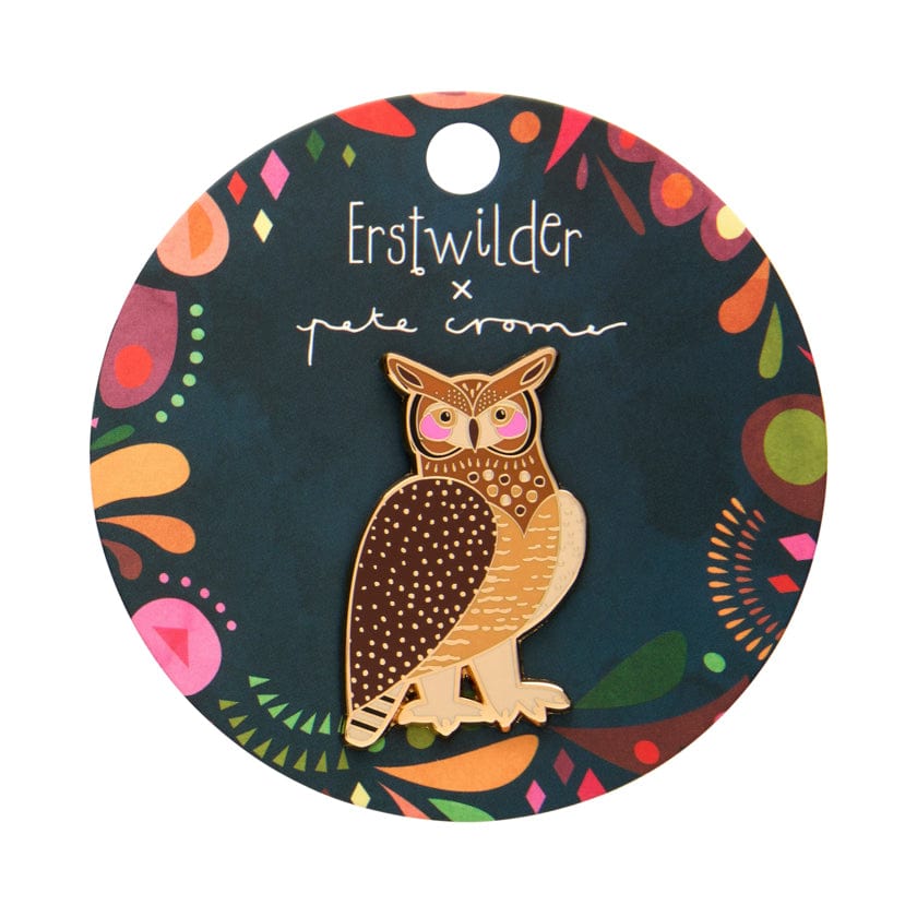 The Grand Great Horned Owl Enamel Pin  -  Erstwilder  -  Quirky Resin and Enamel Accessories