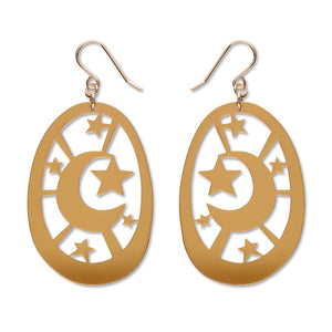 Moonlight Drop Earrings - Gold  -  Erstwilder Essentials  -  Quirky Resin and Enamel Accessories