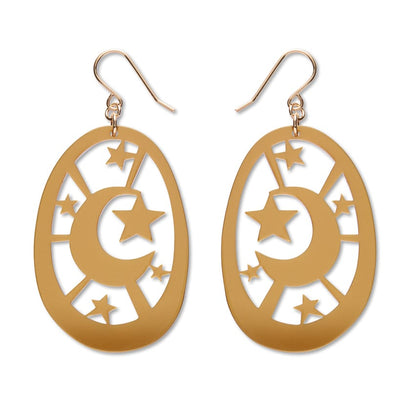 Moonlight Drop Earrings - Gold  -  Erstwilder Essentials  -  Quirky Resin and Enamel Accessories