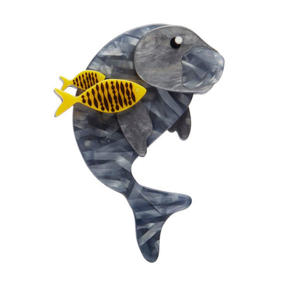Dugong Brooch  -  Erstwilder  -  Quirky Resin and Enamel Accessories