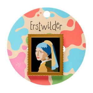 Vermeer Simplified Mini Brooch  -  Erstwilder Simplified  -  Quirky Resin and Enamel Accessories