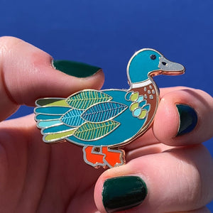 Mighty Mallard Enamel Pin  -  Erstwilder  -  Quirky Resin and Enamel Accessories