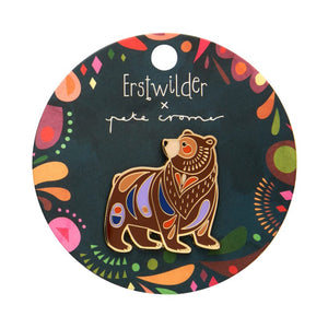 The Brawny Brown Bear Enamel Pin  -  Erstwilder  -  Quirky Resin and Enamel Accessories