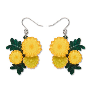 Sunshine Wattle Drop Earrings  -  Erstwilder  -  Quirky Resin and Enamel Accessories