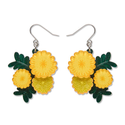 Sunshine Wattle Drop Earrings  -  Erstwilder  -  Quirky Resin and Enamel Accessories