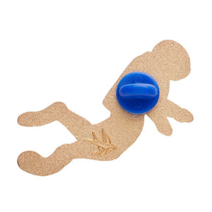 Diver Jamie Enamel Pin  -  Erstwilder  -  Quirky Resin and Enamel Accessories