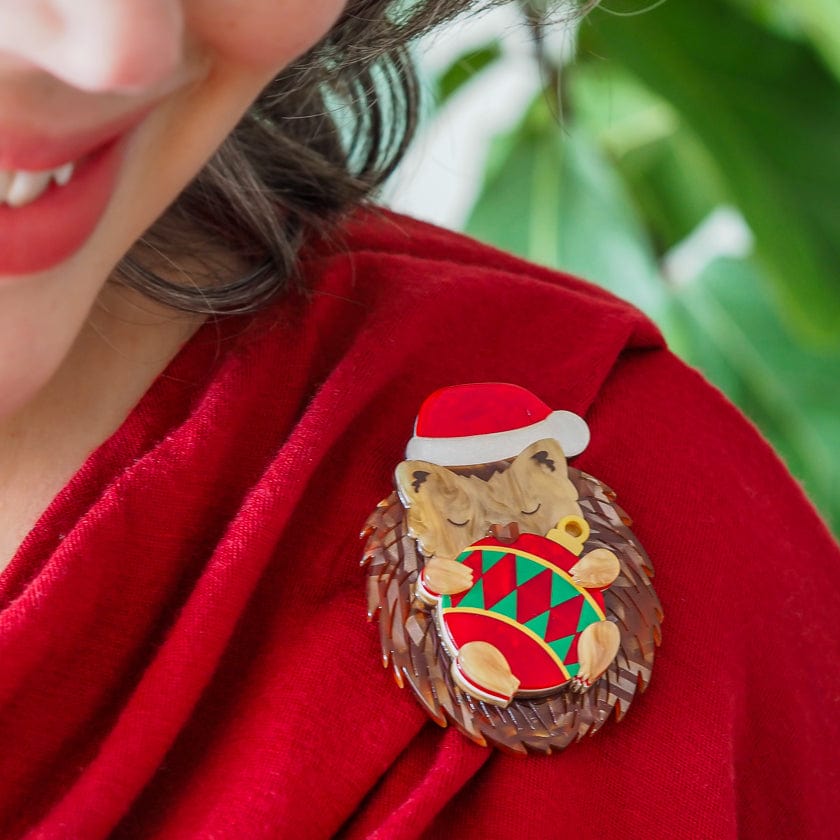 Hannah the Hedgehog Brooch  -  Erstwilder  -  Quirky Resin and Enamel Accessories